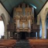 Eglise Saint Miliau - l'orgue (1677), œuvre de Thomas Dallam (Angleterre 1630-Guimiliau 1705), restauré en 1989 par Gérald Guillemin.